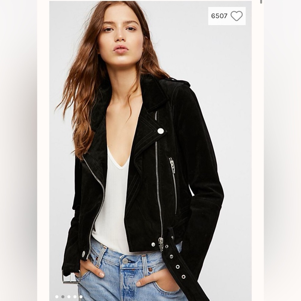 Blank NYC black suede moto jacket size XS